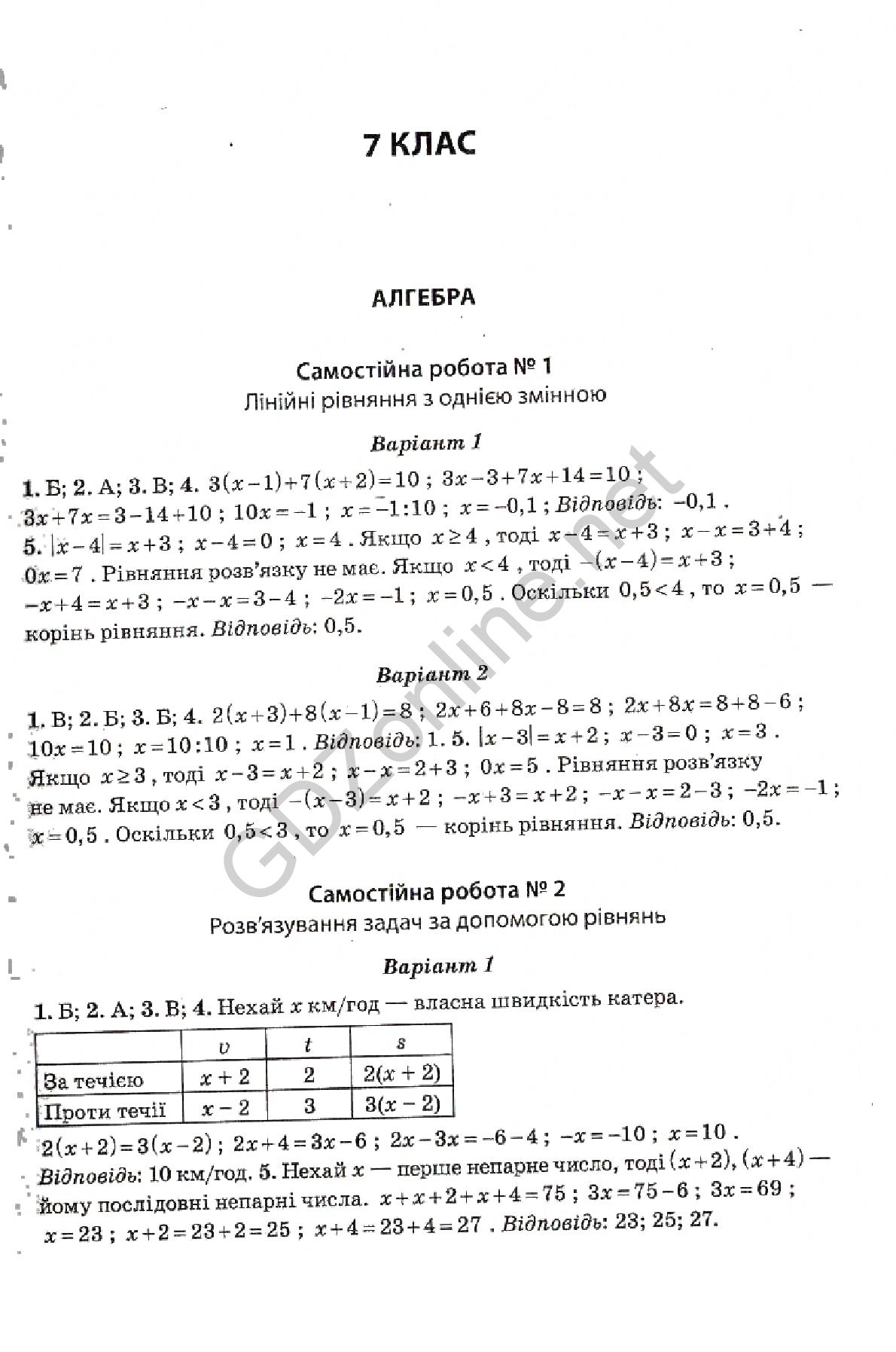 Тест-Контроль Алгебра Геометрія 8 Клас Відповіді
