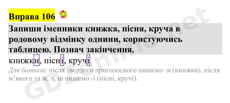Вправа 106 — Українська мова 4 клас Захарійчук 2026, відповідь і розв’язання