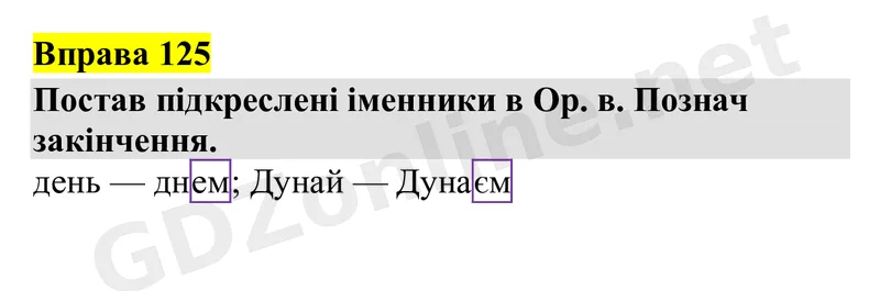 Вправа 125 — Українська мова 4 клас Захарійчук 2026, відповідь і розв’язання