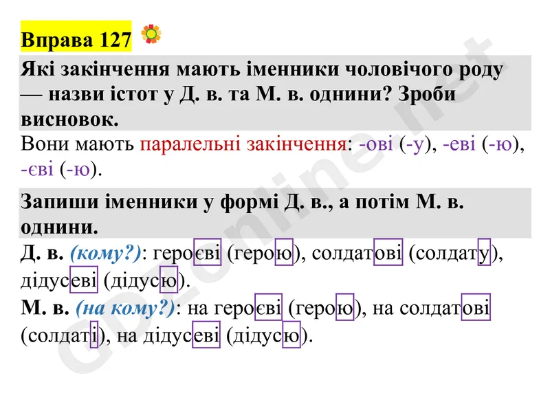 Вправа 127 — Українська мова 4 клас Захарійчук 2026, відповідь і розв’язання