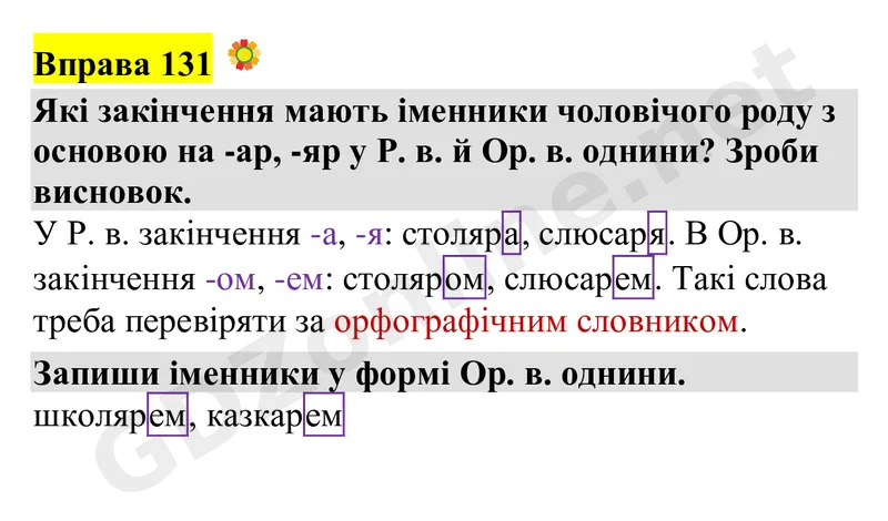 Вправа 131 — Українська мова 4 клас Захарійчук 2026, відповідь і розв’язання
