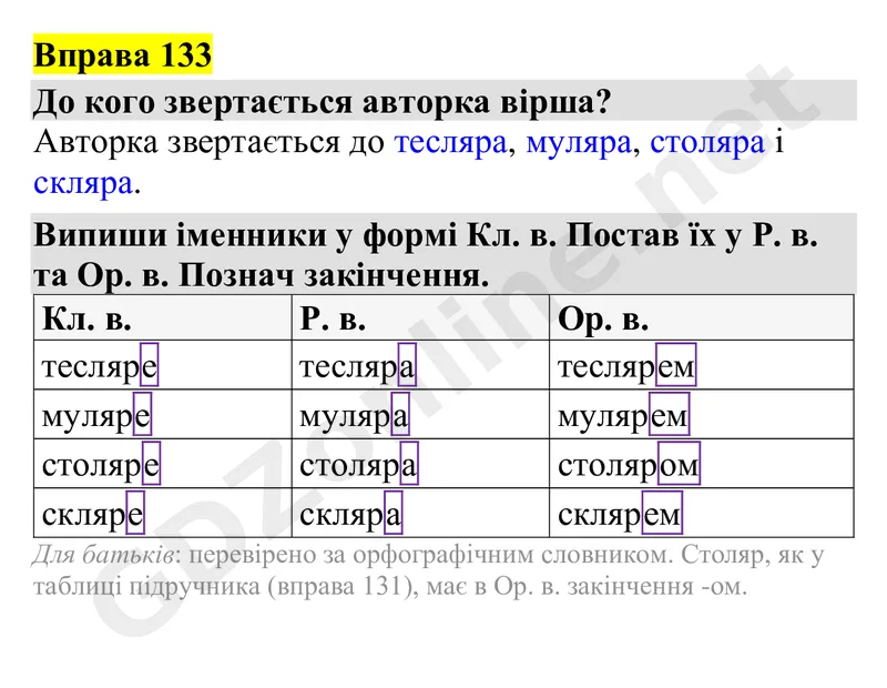 Вправа 133 — Українська мова 4 клас Захарійчук 2026, відповідь і розв’язання