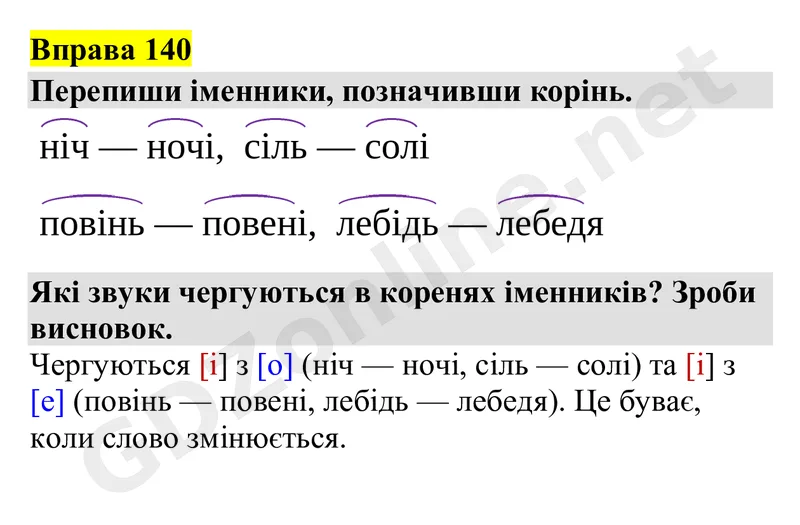 Вправа 140 — Українська мова 4 клас Захарійчук 2026, відповідь і розв’язання