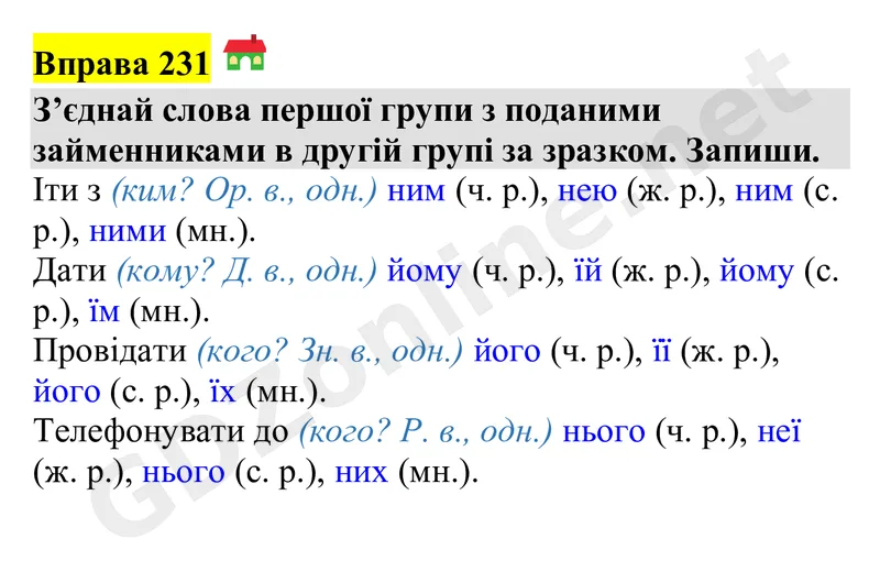 Вправа 231 — Українська мова 4 клас Захарійчук 2026, відповідь і розв’язання