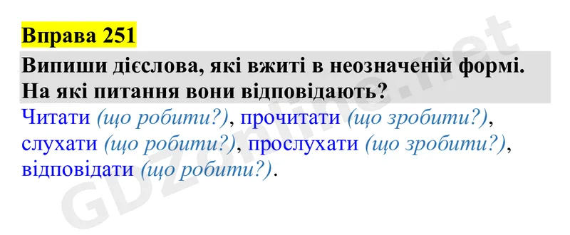Вправа 251 — Українська мова 4 клас Захарійчук 2026, відповідь і розв’язання