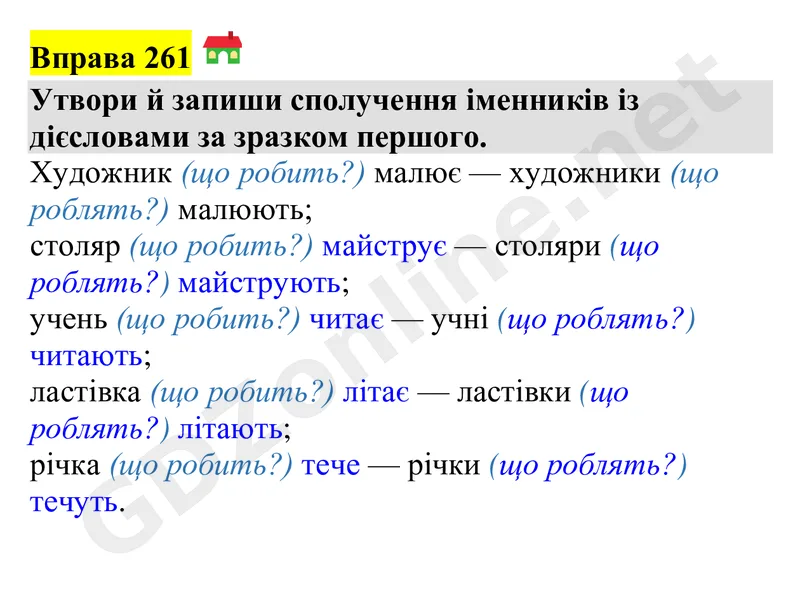 Вправа 261 — Українська мова 4 клас Захарійчук 2026, відповідь і розв’язання