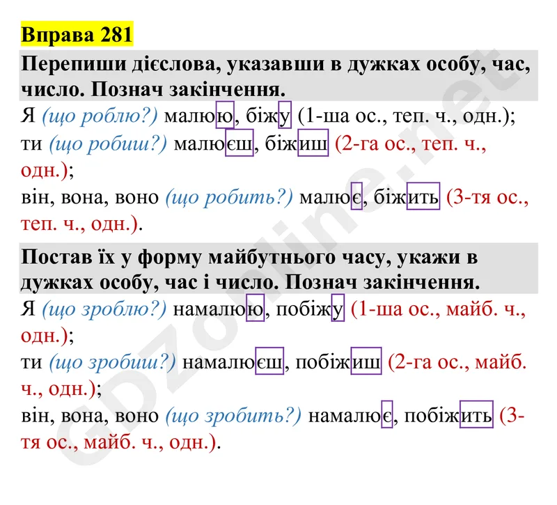 Вправа 281 — Українська мова 4 клас Захарійчук 2026, відповідь і розв’язання