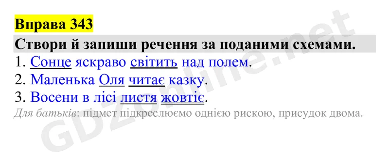 Вправа 343 — Українська мова 4 клас Захарійчук 2026, відповідь і розв’язання