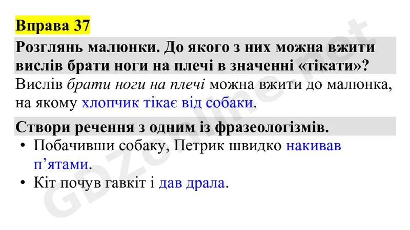 Вправа 37 — Українська мова 4 клас Захарійчук 2026, відповідь і розв’язання
