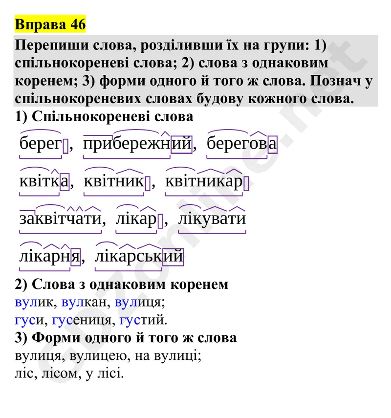 Вправа 46 — Українська мова 4 клас Захарійчук 2026, відповідь і розв’язання