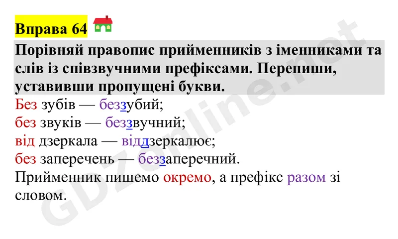 Вправа 64 — Українська мова 4 клас Захарійчук 2026, відповідь і розв’язання