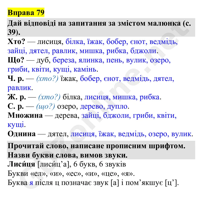 Вправа 79 — Українська мова 4 клас Захарійчук 2026, відповідь і розв’язання