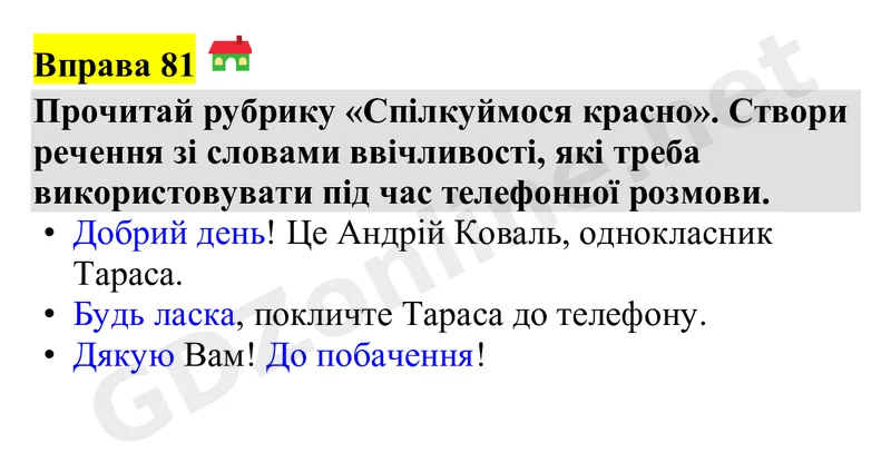 Вправа 81 — Українська мова 4 клас Захарійчук 2026, відповідь і розв’язання