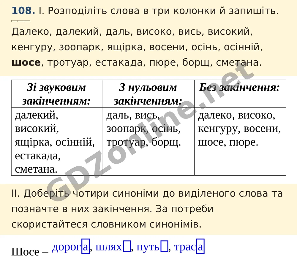Вправа 108 — Українська мова 5 клас Заболотний 2022, відповідь і розв’язання