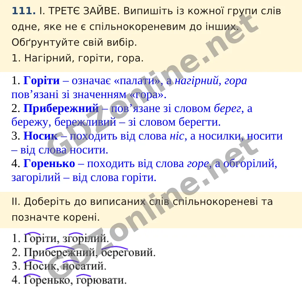 Вправа 111 — Українська мова 5 клас Заболотний 2022, відповідь і розв’язання