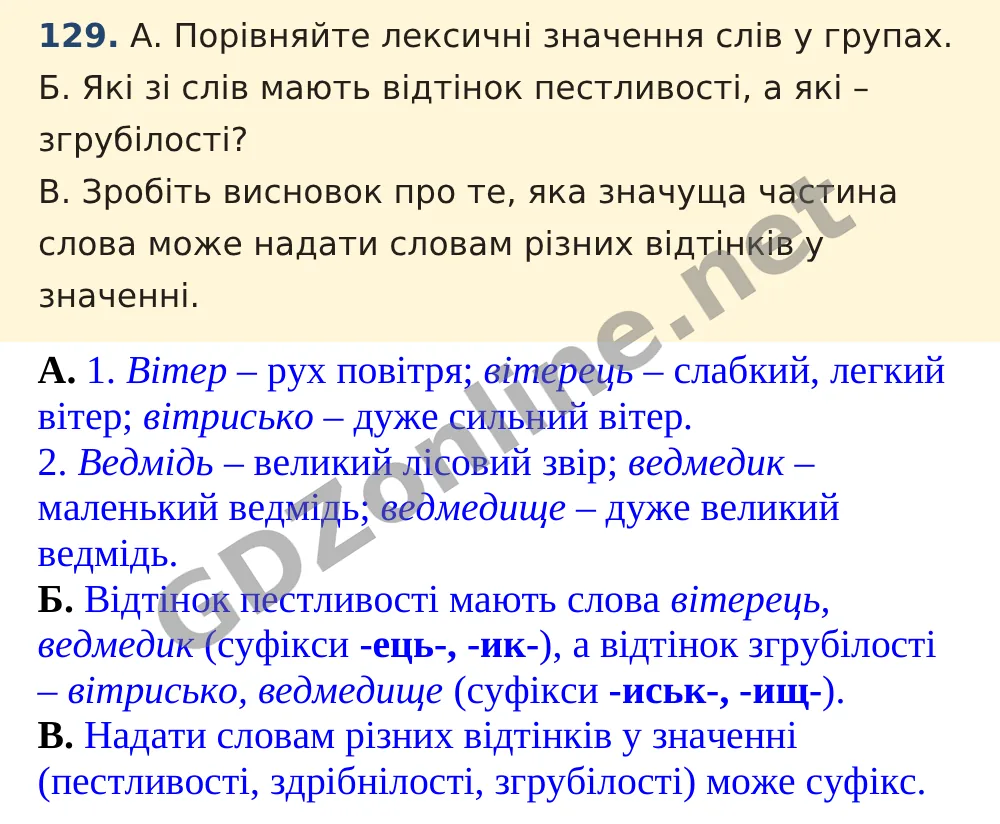 Вправа 129 — Українська мова 5 клас Заболотний 2022, відповідь і розв’язання