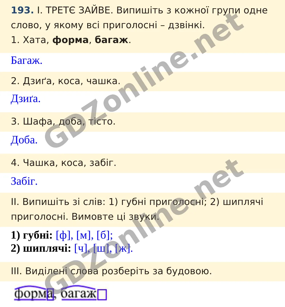 Вправа 193 — Українська мова 5 клас Заболотний 2022, відповідь і розв’язання