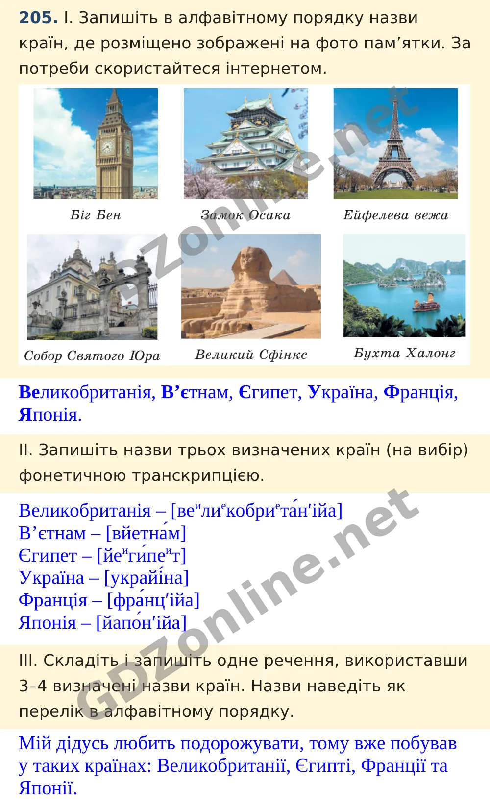 Вправа 205 — Українська мова 5 клас Заболотний 2022, відповідь і розв’язання