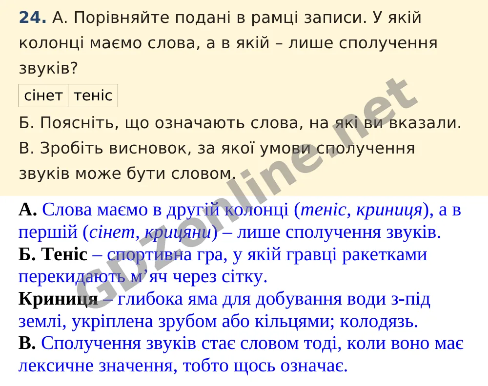 Вправа 24 — Українська мова 5 клас Заболотний 2022, відповідь і розв’язання