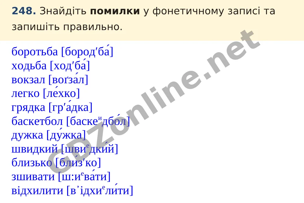 Вправа 248 — Українська мова 5 клас Заболотний 2022, відповідь і розв’язання