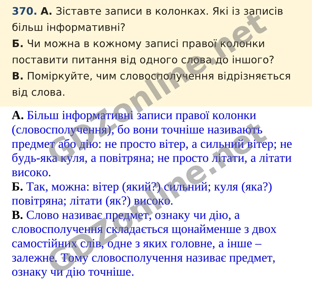 Вправа 370 — Українська мова 5 клас Заболотний 2022, відповідь і розв’язання