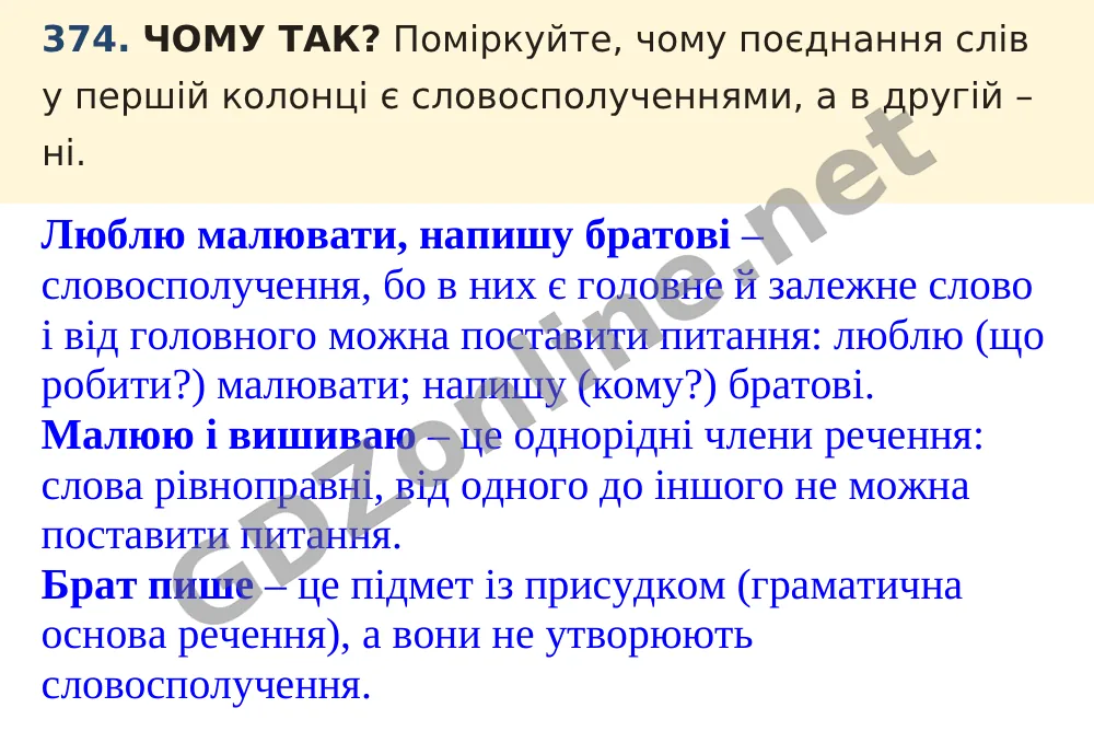 Вправа 374 — Українська мова 5 клас Заболотний 2022, відповідь і розв’язання