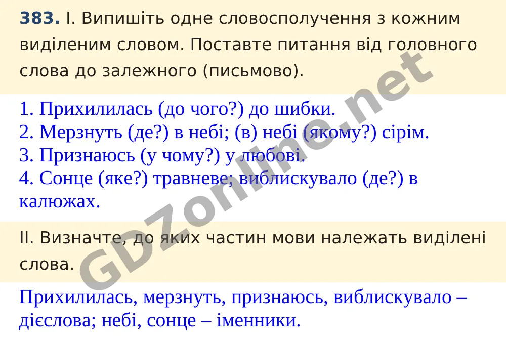 Вправа 383 — Українська мова 5 клас Заболотний 2022, відповідь і розв’язання