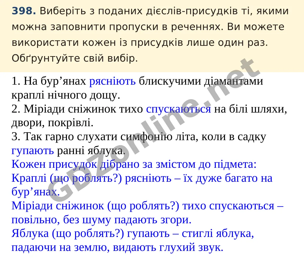 Вправа 398 — Українська мова 5 клас Заболотний 2022, відповідь і розв’язання