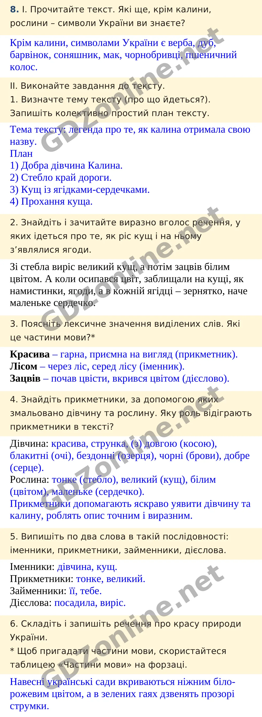 Вправа 8 — Українська мова 5 клас Заболотний 2022, відповідь і розв’язання