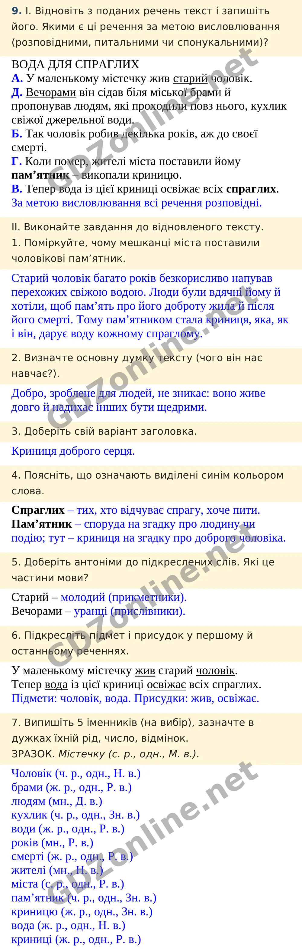 Вправа 9 — Українська мова 5 клас Заболотний 2022, відповідь і розв’язання