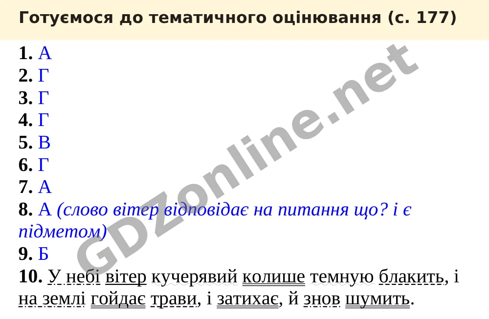 Готуємося до тематичного оцінювання (с. 177) — Українська мова 5 клас Заболотний 2022, відповідь і розв’язання