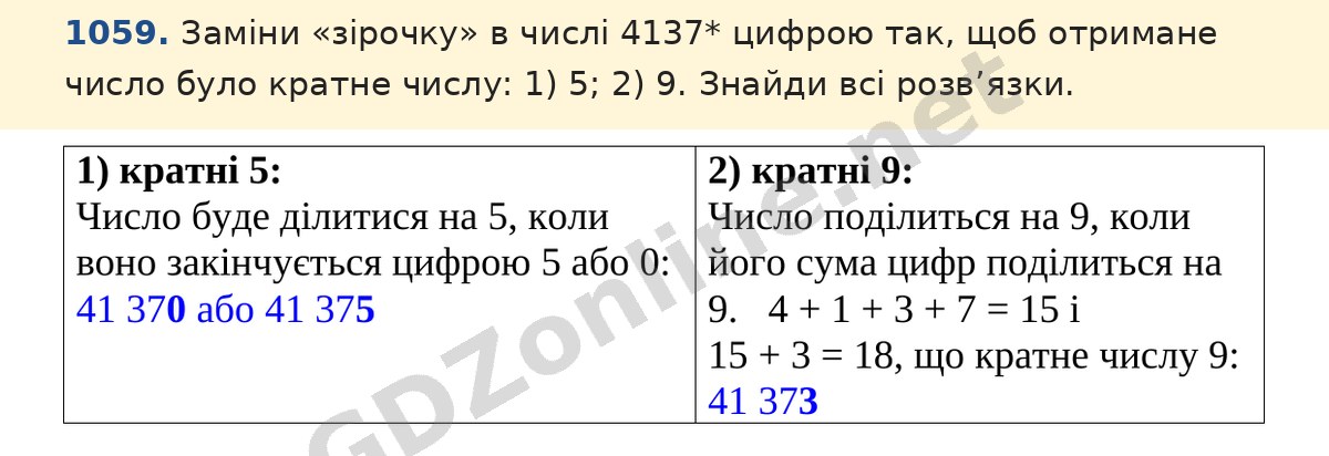 Завдання 1059 — Математика 5 клас Істер 2022, відповідь і розв’язання