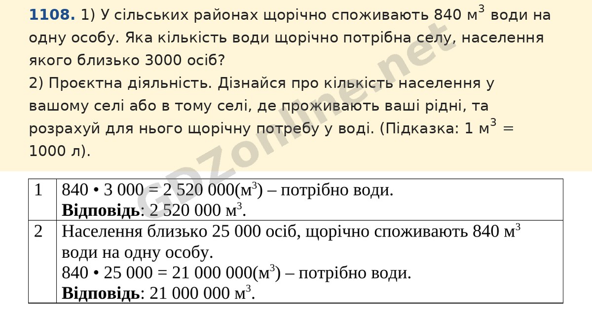 Завдання 1108 — Математика 5 клас Істер 2022, відповідь і розв’язання