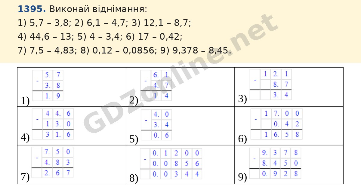 Завдання 1395 — Математика 5 клас Істер 2022, відповідь і розв’язання