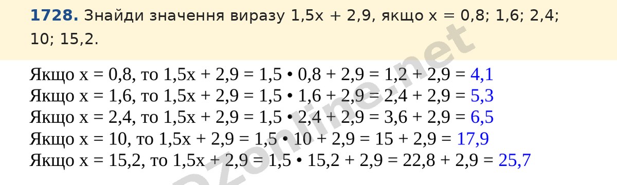 Завдання 1728 — Математика 5 клас Істер 2022, відповідь і розв’язання