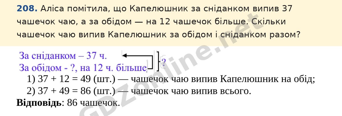 Завдання 208 — Математика 5 клас Істер 2022, відповідь і розв’язання