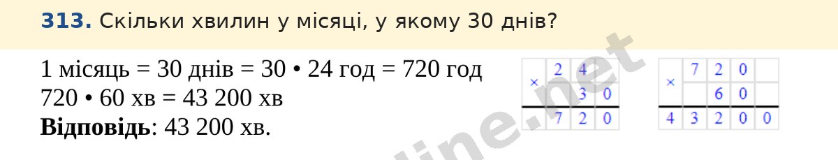 Завдання 313 — Математика 5 клас Істер 2022, відповідь і розв’язання