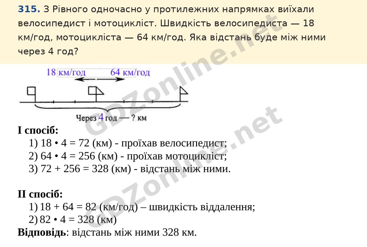 Завдання 315 — Математика 5 клас Істер 2022, відповідь і розв’язання