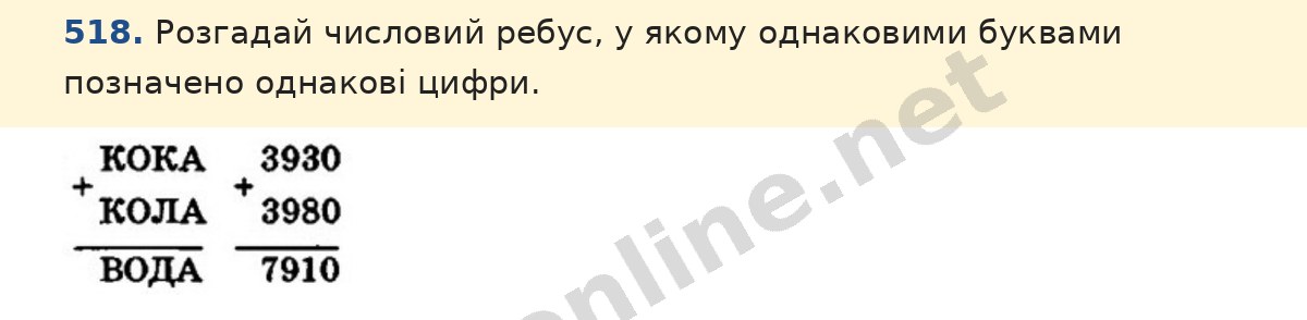 Завдання 518 — Математика 5 клас Істер 2022, відповідь і розв’язання