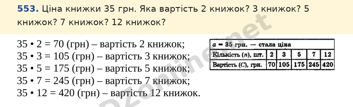Завдання 553 — Математика 5 клас Істер 2022, відповідь і розв’язання