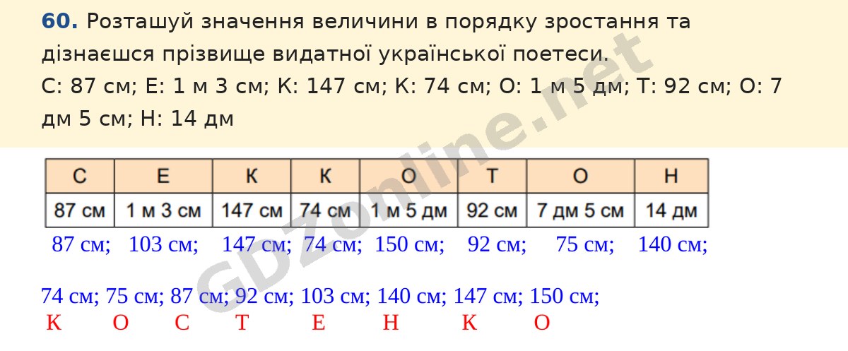 Завдання 60 — Математика 5 клас Істер 2022, відповідь і розв’язання