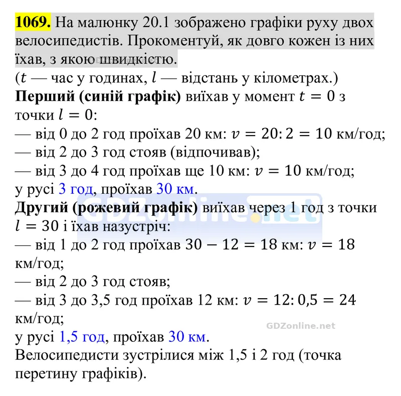 Завдання 1069 — Алгебра 8 клас Бевз 2025, відповідь і розв’язання