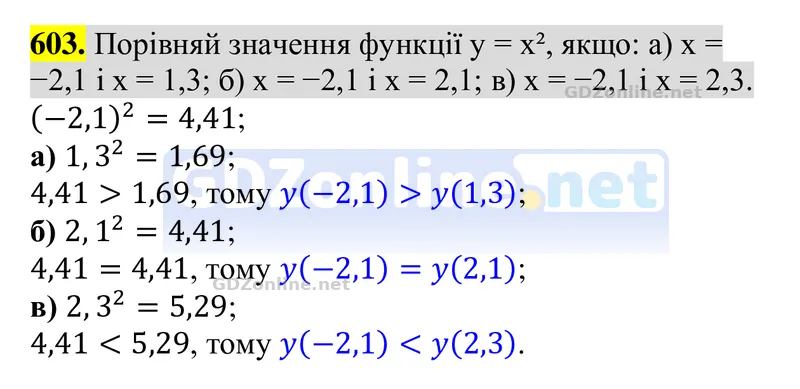 Завдання 603 — Алгебра 8 клас Бевз 2025, відповідь і розв’язання