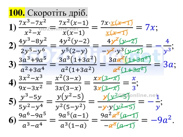 Завдання 100 — Алгебра 8 клас Тарасенкова 2025, відповідь і розв’язання