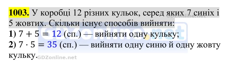 Завдання 1003 — Алгебра 8 клас Тарасенкова 2025, відповідь і розв’язання