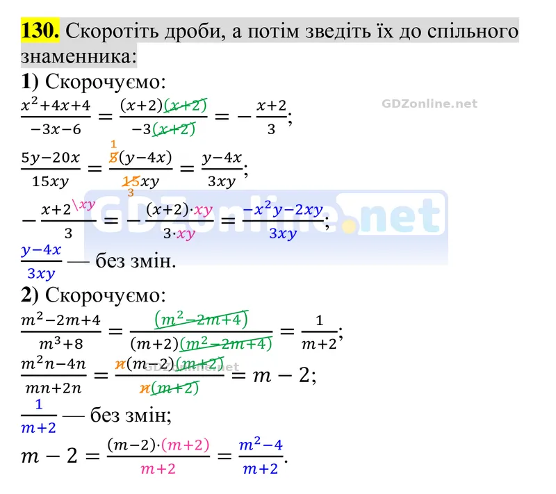Завдання 130 — Алгебра 8 клас Тарасенкова 2025, відповідь і розв’язання