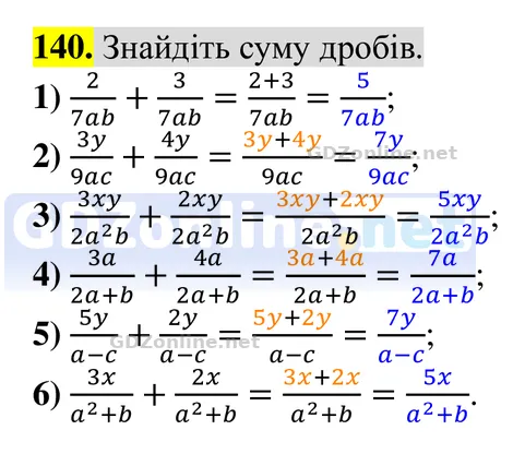 Завдання 140 — Алгебра 8 клас Тарасенкова 2025, відповідь і розв’язання