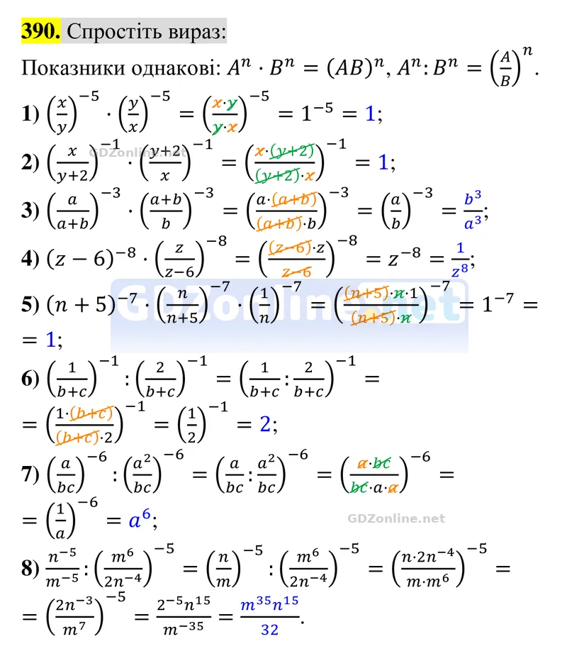 Завдання 390 — Алгебра 8 клас Тарасенкова 2025, відповідь і розв’язання