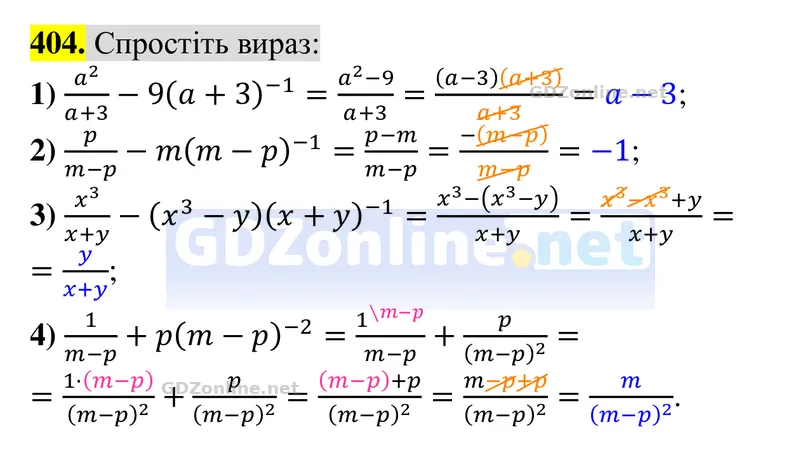 Завдання 404 — Алгебра 8 клас Тарасенкова 2025, відповідь і розв’язання