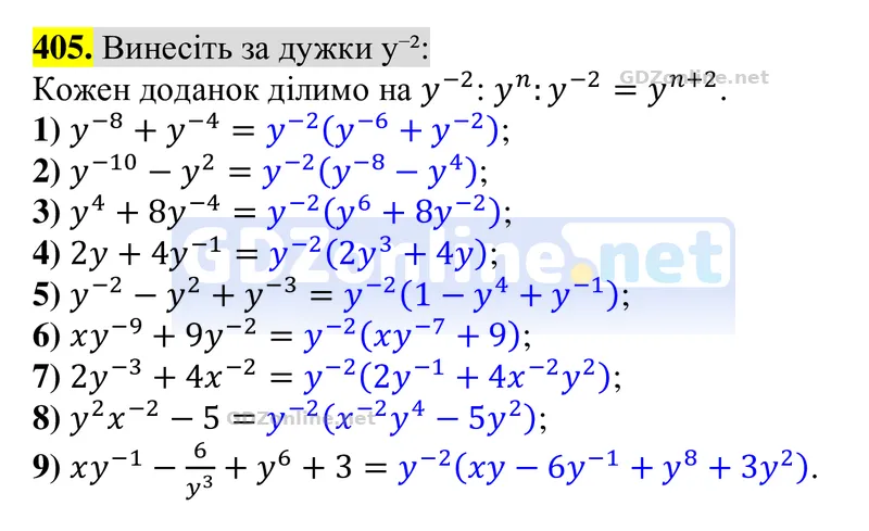 Завдання 405 — Алгебра 8 клас Тарасенкова 2025, відповідь і розв’язання